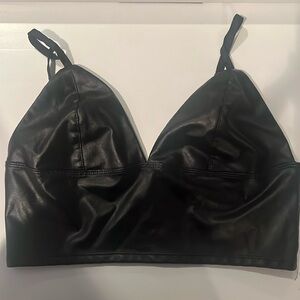 Black Leather Tank Top